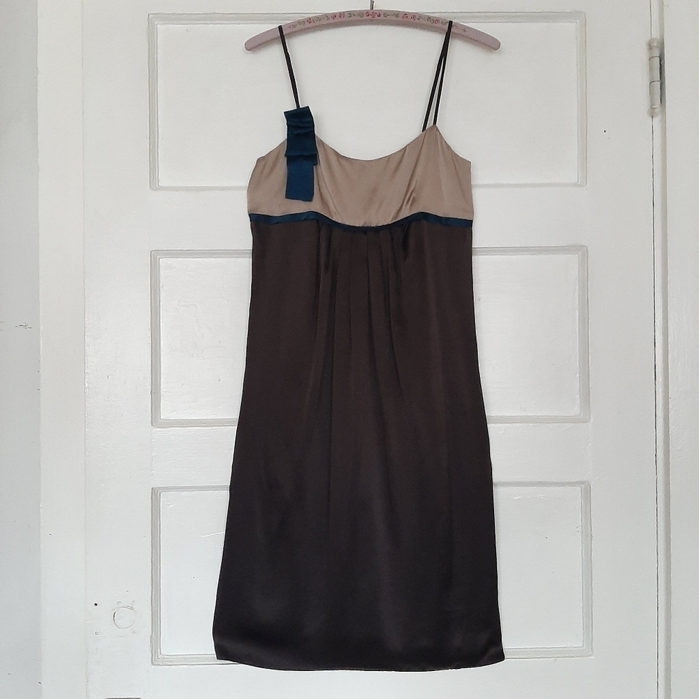 Mint Jodi Arnold Empire Waist Mocha Silk Dress